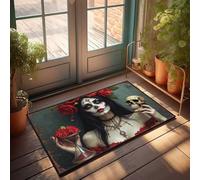 EJXN Outside Door Mats For Front Door Day Of The Dead Beauty: A Timeless Celebration Doormat Bathroom Rug Sets Man Cave Decor(40X60CM)