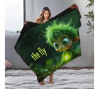 EJXN Personalized Baby Blanket Green-Haired Child With Glowing Light Meets A Fly In The Forest Flannel Blanket Easter Throw Blanket Big Blanket(150x200cm)