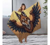 EJXN Personalized Baby Blanket Winged Wolf: A Mythical Creature Soaring Through The Sunset Flannel Blanket Easter Throw Blanket Big Blanket(127x100cm)