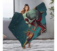 EJXN Puppy Blanket Happy Halloween Spooky Halloween Skulls Flannel Blanket Soft Blanket Plush Blanket(127x100cm)