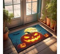 EJXN Retro Kitchen Mat Halloween Pumpkins Under A Full Moon. | Reversible Outdoor Patio Warm Material Bath/Outdoor Door Mats For Home Entrance(50X80CM)