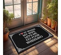 EJXN Rubber Kitchen Floor Door Mat | Novelty/I Love It When My Wife Let's Me Go Four Wheeling - Large Bath & Outdoor Front Door - Outside Door Mats For Front Door, Patio Outdoor(50X80CM)