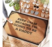 EJXN Shaped Spring Front Door Porch Rug Keep Calm Because I'm Going To Be A Daddy - Cgear Sand Free | Surfboard/Fall Doormats For Outdoor Entrance Home - Spring Door Outdoor & Floor(50X80CM)