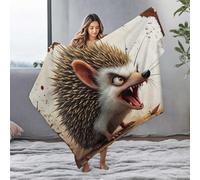 EJXN Soft Blanket Angry Hedgehog With Spikes And Sharp Teeth Flannel Blanket Soft Blanket Baby Blankets(125x150cm)