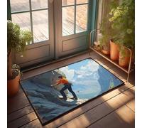 EJXN Sports Bar Decor Mountain Climber'S Bold Ascent: A Tale Of Adventure And Endurance Doormat Pool Stuff Coffee Bar Decor(65X90CM)