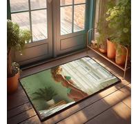 EJXN Sports Bar Decor Sunlit Serenity: A Woman In Green Lingerie By The Window Doormat Pool Stuff Coffee Bar Decor(40X60CM)