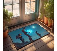 EJXN Spring Door Mats For Outside Entry Man, Child, Robot: A Cosmic Encounter On The Beach Doormat Home Mats For Front Door Outdoor Rug Waterproof(65X90CM)