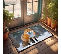 EJXN Sweet Home Mat Red Fox In Winter Wonderland: Nature'S Beauty Captured Doormat Patio Decorations Outdoor Spring Rug Outdoor(50X80CM)
