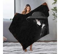 EJXN Waterproof Blanket Dark Enigma: A Mysterious Figure In Shadows Flannel Blanket Blankets Thick Blanket(125x150cm)