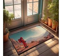 EJXN Welcome Indoor Mat Astronaut Standing On Mars, Gazing At Giant Planet Doormat Home Bar Accessories Doors For House(65X90CM)