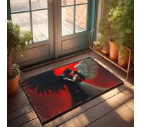EJXN Welcome-Ish Front Door Sign Angel And Demon: A Tale Of Contrasting Wings Doormat Camper Decorations For Inside Kitchen Rug Set(50X80CM)