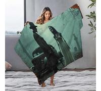 EJXN White Blanket A Mysterious Encounter In The Foggy Cemetery Flannel Blanket Blankets Queen Size Mom Blanket(125x150cm)