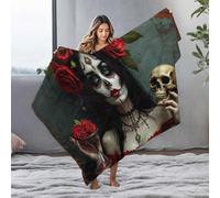 EJXN White Blanket Day Of The Dead Beauty: A Timeless Celebration Flannel Blanket Blankets Queen Size Mom Blanket(125x150cm)