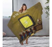 EJXN White Blanket Five Mice Gather Around A Glowing Television Screen Flannel Blanket Blankets Queen Size Mom Blanket(125x150cm)