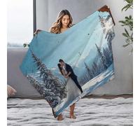 EJXN White Blanket Snowy Mountain Romance: A Winter Wedding Portrait Flannel Blanket Blankets Queen Size Mom Blanket(150x200cm)