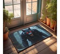 EJXN Winter Welcome Mat Fiery Eyes Of The Night: The Werewolf'S Haunting Gaze Doormat Out Door Mat Outdoor Fall Rugs Indoor(40X60CM)