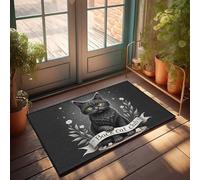 EJXN Winter Welcome Mat Join The Enchanted 'Back Cat Club' Under The Stars Doormat Out Door Mat Outdoor Fall Rugs Indoor(50X80CM)