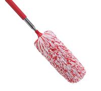 EJY Extendable Feather Duster with Stainless Steel Extension Pole, Long Telescopic Dusters, Cobweb Duster for Cleaning Blinds, Interior Roof, Ceiling Fan, Cars (Red)