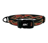 EK World Wide One-Size-Fits-All Wide Dog Collar - Durable 1" Nylon Webbing - Adjustable Up to 24" Neck - Lightweight, Weather-Resistant, High Tensile Strength (W56 Flames)