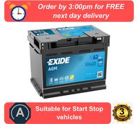 EK620 EXIDE AGM Car Battery (027AGM) Vauxhall Corsa E 1.3 CDTi 95 (2014-2020)