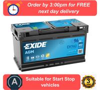 EK960 EXIDE AGM Car Battery (019AGM) Vauxhall Insignia 2.0 CDTi 140 (2013-2017)