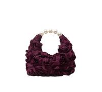 EKalgretrA 3D Flower Clutch Purse Bolsos Para Mujer, Floral Pop,Pearl Bag, Party Outfits,Prom Accessories,Wedding Items,Cartera Para Elegante(Burgundy)