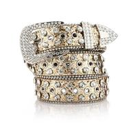 EKalgretrA Belts for Women Belt Rhinestone Studded Belt Jeans Dress Belt(Gold)