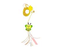 EKalgretrA Cat Toys for Indoor Cats Cat Toys Funny Stick Kitten Elastic Rope Dragonfly Shape Feather Bell Teasing Stick Hanging Swing Thousands(Green Bee)