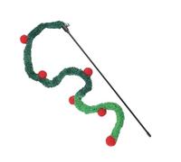 EKalgretrA Cat Toys for Indoor Cats Interactive Cat Feather Teaser Wand Colorful Caterpillar Rod Funny Hairball Toy(Green)