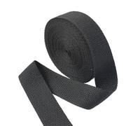 EKalgretrA Cotton Webbing Strap 5 Meters 20-50mm Cotton Webbings 1.5mm Thick High Tenacity Backpack Strap Webbing Label Ribbon Clothes Sewing Tape Bias Binding(Black,32mm)