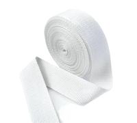 EKalgretrA Cotton Webbing Strap 5 Meters 20-50mm Cotton Webbings 1.5mm Thick High Tenacity Backpack Strap Webbing Label Ribbon Clothes Sewing Tape Bias Binding(White,25mm)