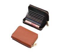 EKalgretrA Credit Card Holder Business Card Holder Wallet Women and Men Gray Bank/ID/Credit 20 Bits PU Leather Protects Case Coin Purse(11 Slots Brown)