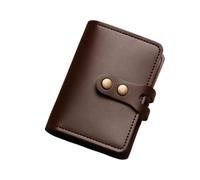 EKalgretrA Credit Card Holder Men's Leather Card Bag Large Capacity Vintage Hasp Bank Credit Holder Case Translucent Business Wallet(Coffee)