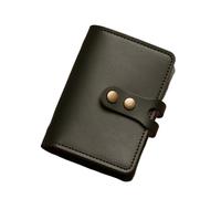 EKalgretrA Credit Card Holder Men's Leather Card Bag Large Capacity Vintage Hasp Bank Credit Holder Case Translucent Business Wallet(Deep Green)