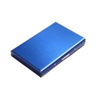 EKalgretrA Credit Card Holder Metal Card Holder for Men Women's Stainless Steel Ultra-Thin Mini Case Bank(Blue 10 Card)