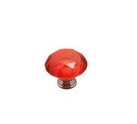 EKalgretrA Crystal Knob Crystal Handle 40mm Single-Hole Diamond Glass Drawer Transparent Wardrobe Cabinet Modern Minimalist Crystal Drawer Knob(Red)