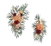 EKalgretrA Flower Arch Wedding Welcome Sign Flowers Artificial Arch Flower for Ceremony Reception Fall Winter Decoration(Color 3)