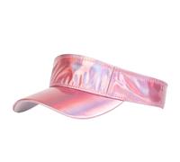 EKalgretrA Hollow Top Hat Unisex Laser Colorful PVC Empty Top Baseball Caps Outdoor Adjustable Casual Hats Sunscreen Hat Sports Cap(Pink)