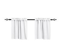 EKalgretrA Kitchen Blackout Window Curtains Thermal Insulated Short Curtain Living Room Bedroom Rod Pocket Waffle Weave Tier Small Panels Blackout Short Curtains(WHITE,132x46cm)
