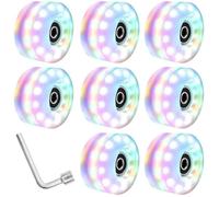 EKalgretrA Roller Skating Wheels High Flash Light Double Row Roller Skates Shining Wheels Dry Ice Skating(COLORED LIGHT X8PCS)