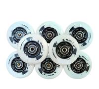 EKalgretrA Roller Skating Wheels Inline Skate Wheel Black White PU 85A 72mm 76mm 80mm(White 72mm)