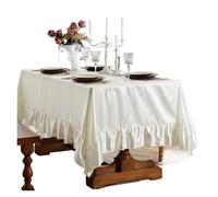 EKalgretrA Ruffle Tablecloth Ruffle Tablecloth Satin Silky Table Decoration Rectangle Farmhouse Cover Vintage Tables Skirt for Kitchen Dining(Color 12,Diameter 150cm)