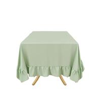 EKalgretrA Ruffle Tablecloth Ruffle Tablecloth Satin Silky Table Decoration Rectangle Farmhouse Cover Vintage Tables Skirt for Kitchen Dining(Color 5,100x150cm rectangle)