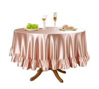 EKalgretrA Ruffle Tablecloth Ruffle Tablecloth Satin Silky Table Decoration Rectangle Farmhouse Cover Vintage Tables Skirt for Kitchen Dining(Color 13,100x150cm rectangle)