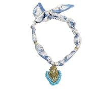 EKalgretrA Scarf Necklace Scarf Necklace | With A Giant Stainless Steel Resin Heart Pendant Women’s Fashion Jewelry Bandana Necklace