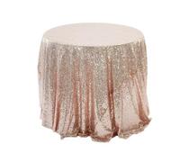 EKalgretrA Sequin Tablecloth Sequined Round Table Cloth Banquet Decorative Solid Cover Dust-Proof Full Furniture Protector(Color 1,Round 150cm)