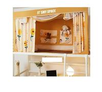 EKalgretrA Student Dormitory Bed Curtain Korean Bed Curtain With Frame Students Dormitory Floral Mosquito Net Shading Upper And Lower Bunk Privacy Tent Canopy Decor(Color4,90x190x110cm-up)