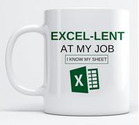 EKAM "EXCEL - Lent at My Job, I Know My Sheet Gifts for Colleagues, Funny Work Gifts, Funny Work Colleague Gifts, Office Mugs, Retirement Mugs - 11oz