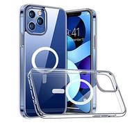 EKAM Magsafe compatible case for iPhone 12 Pro Max [6.7 Inch] - MagSafe PC & TPU Clear Phone Case Built in Magnets and raised edges to protect the camera cover for iPhone 12 Pro Max