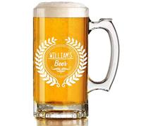 EKAM Personalised Engraved Beer Mug for Dad - Gift for Dad - Custom Name Beer Mug - Engraved Mug Gift on Father’s Day Happy Father’s Day Present for Father (Design 03)